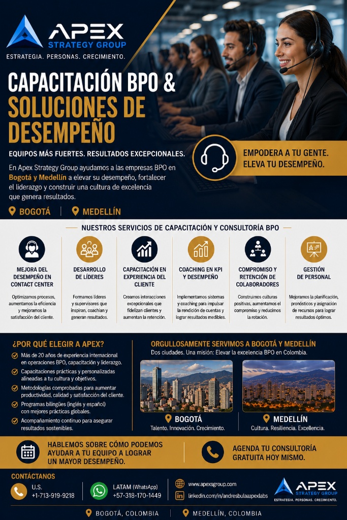 Capacitación BPO y Soluciones de Desempeño en Bogotá y Medellín