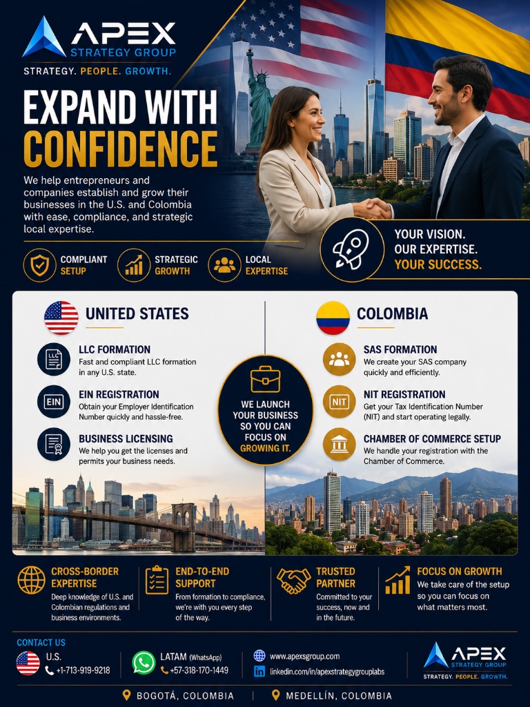 Expansión Empresarial entre Estados Unidos y Colombia